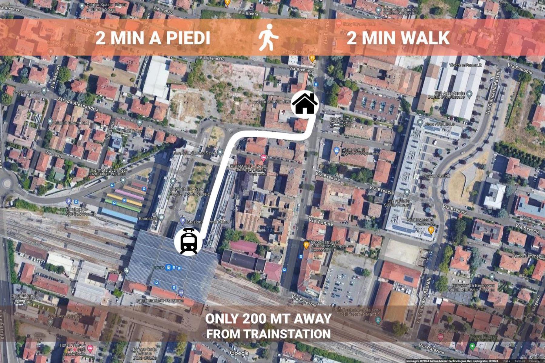 Stazione A 200M - Ampio Appartamento Con Parcheggio Notturno Gratis Парма Екстер'єр фото